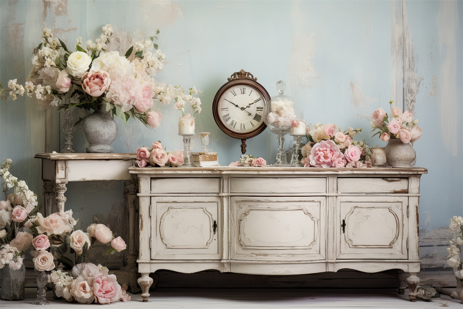 Mother's Day Backdrop Elegant Floral Classic Furniture Backdrop UK GQ2-136