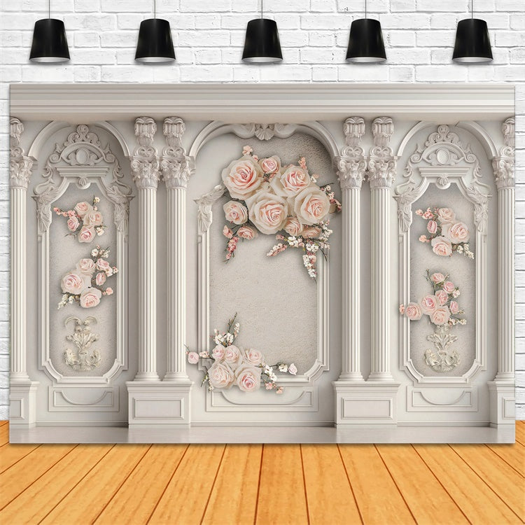 Backdrop For Mothers Day Graceful Columns Soft Rose Backdrop UK GQ2-141