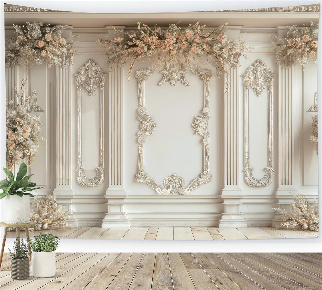 Mothers Day Backdrop Ideas Elegant Floral Ornate Wall Backdrop UK GQ2-142