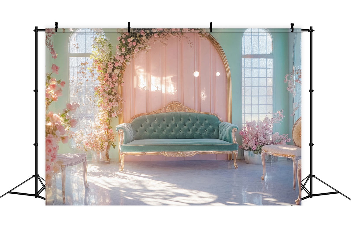 Mother's Day Backdrop Romantic Floral Vintage Furniture Backdrop UK GQ2-145