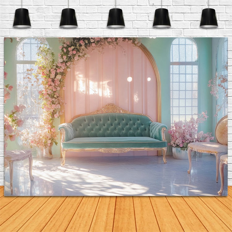 Mother's Day Backdrop Romantic Floral Vintage Furniture Backdrop UK GQ2-145