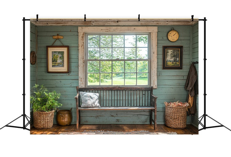 Backdrops For Mother's Day Serene Window View Bench Backdrop UK GQ2-146