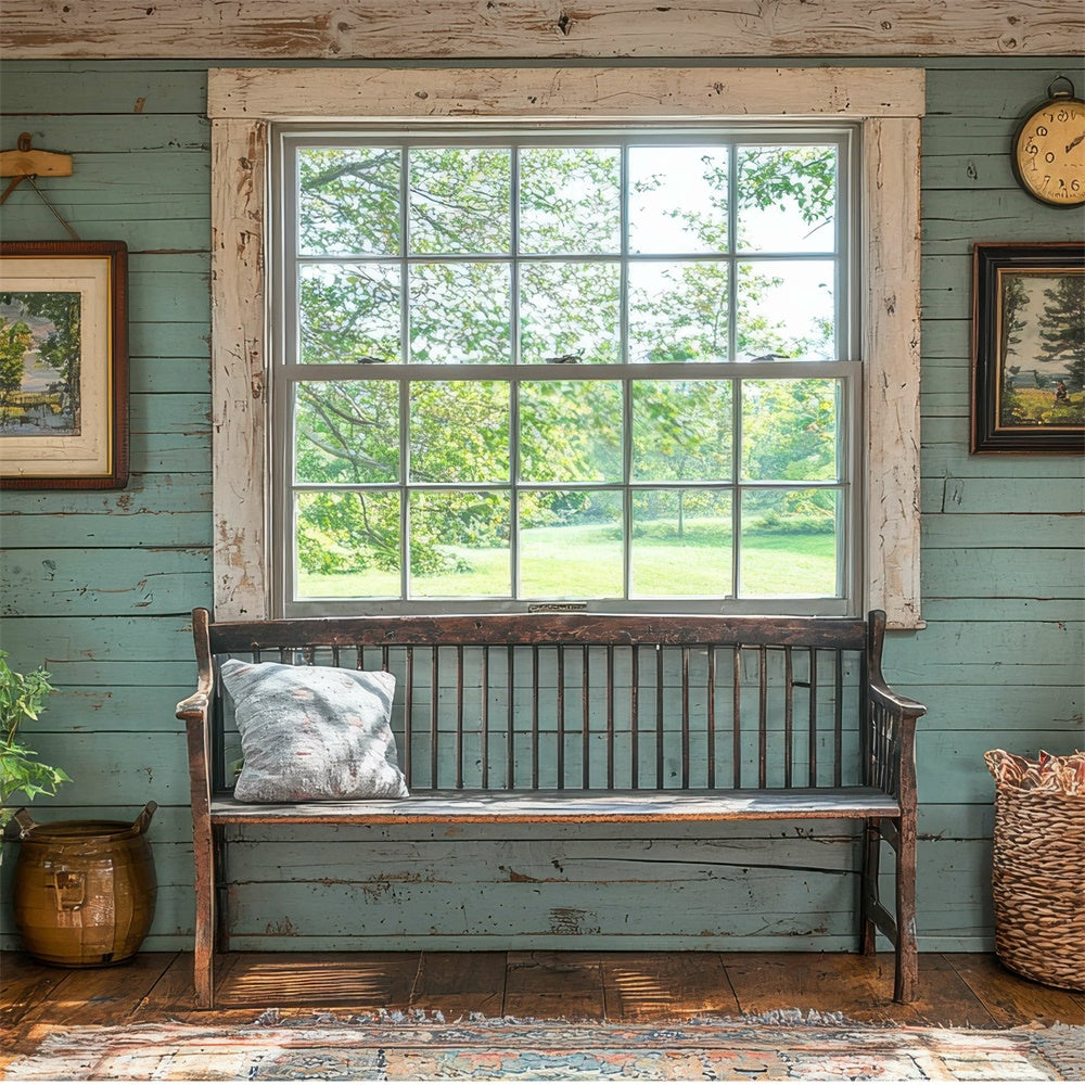 Backdrops For Mother's Day Serene Window View Bench Backdrop UK GQ2-146