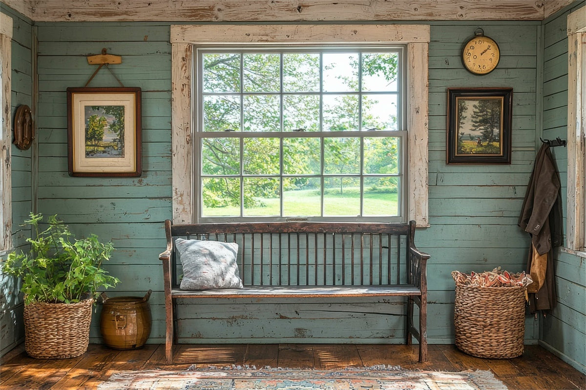 Backdrops For Mother's Day Serene Window View Bench Backdrop UK GQ2-146