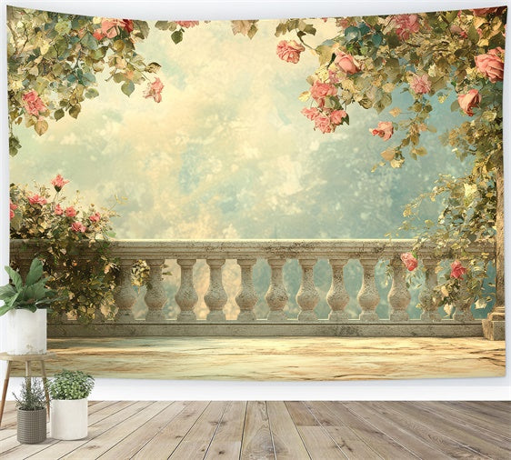 Mother's Day Backdrop Ideas Dreamy Rose Arch Soft Sky Backdrop UK GQ2-151