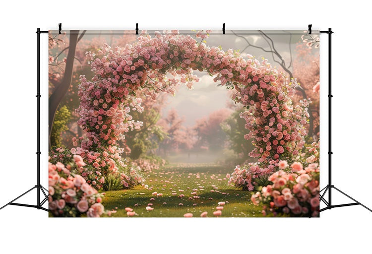 Mothers Day Backdrop Ideas Tranquil Rose Garden Arch Backdrop UK GQ2-154