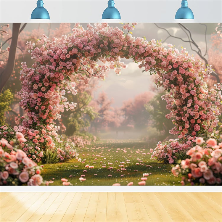 Mothers Day Backdrop Ideas Tranquil Rose Garden Arch Backdrop UK GQ2-154