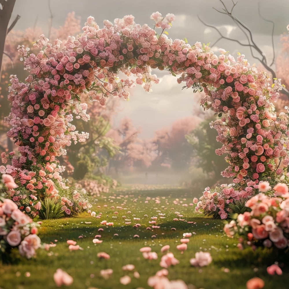 Mothers Day Backdrop Ideas Tranquil Rose Garden Arch Backdrop UK GQ2-154