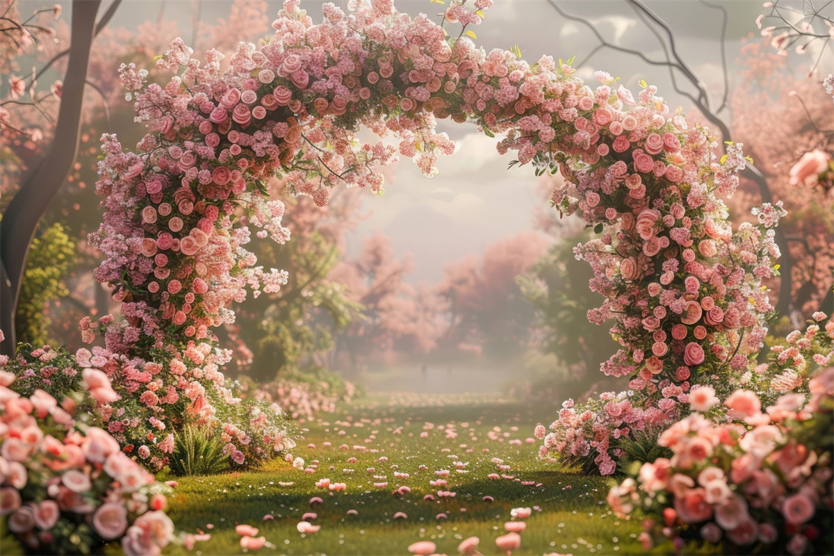 Mothers Day Backdrop Ideas Tranquil Rose Garden Arch Backdrop UK GQ2-154