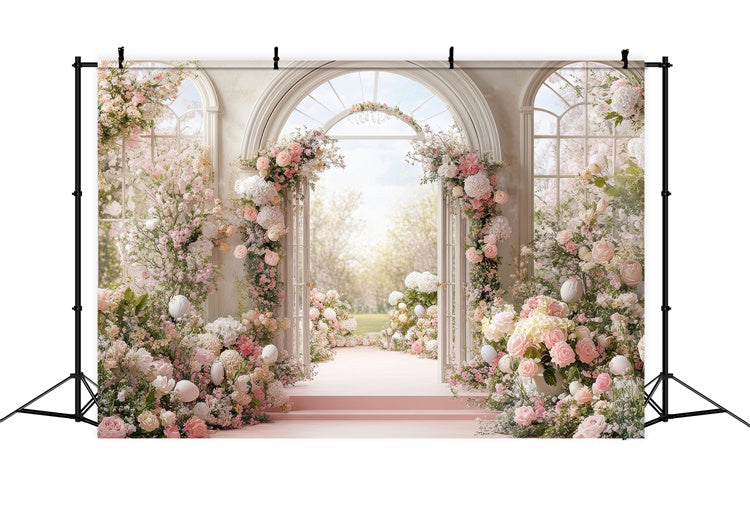 Mothers Day Backdrop Enchanted Floral Pathway Arch Backdrop UK GQ2-160