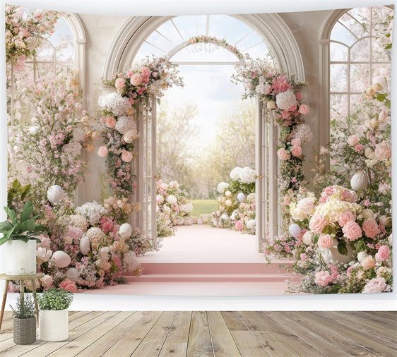 Mothers Day Backdrop Enchanted Floral Pathway Arch Backdrop UK GQ2-160