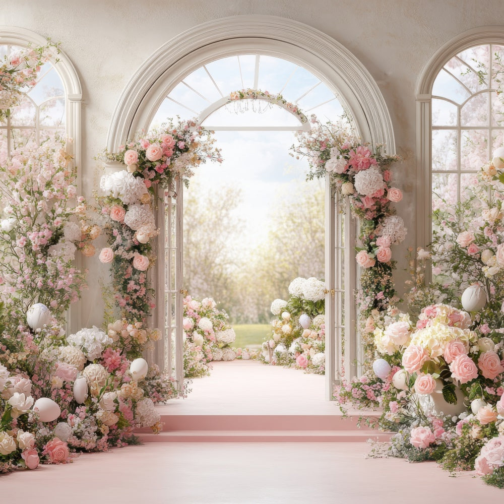 Mothers Day Backdrop Enchanted Floral Pathway Arch Backdrop UK GQ2-160