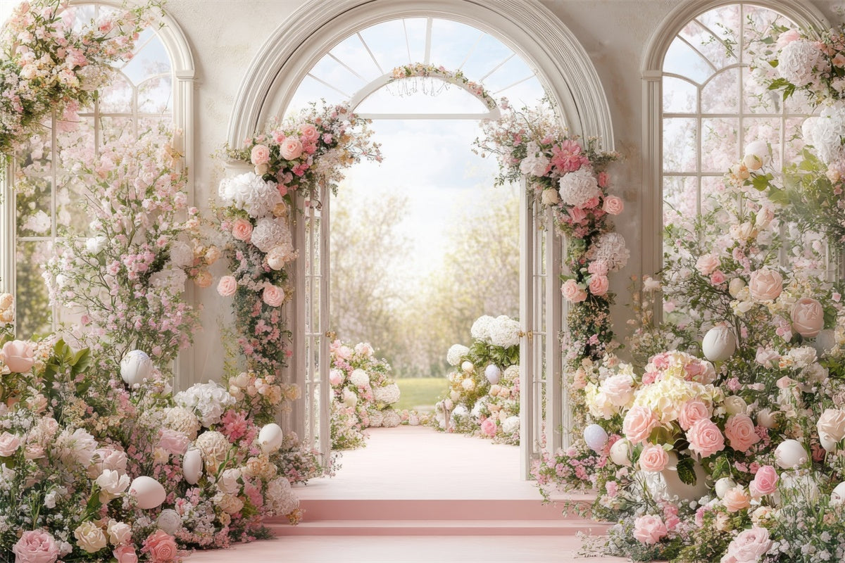 Mothers Day Backdrop Enchanted Floral Pathway Arch Backdrop UK GQ2-160