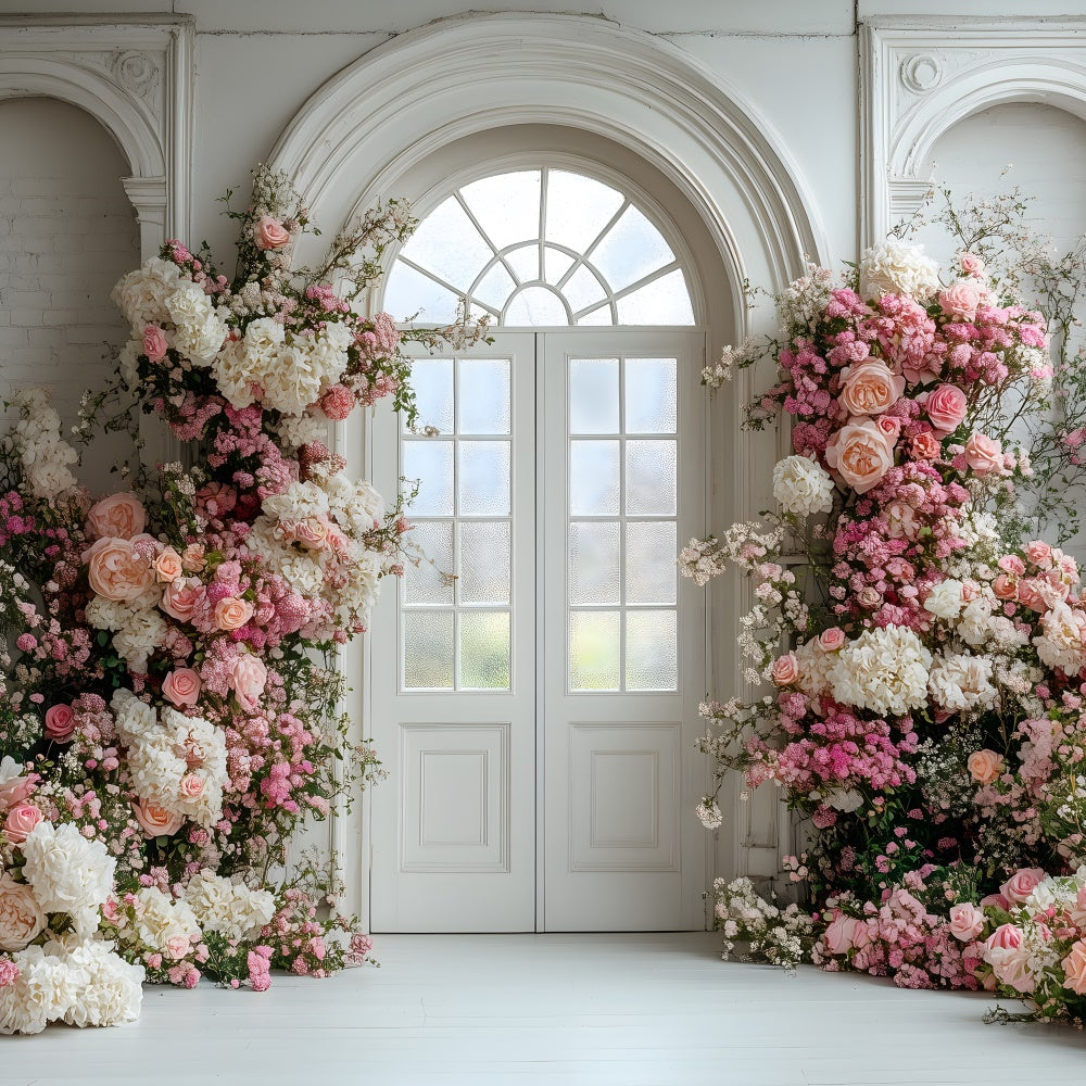 Mother's Day Backdrop Ideas Vibrant Flower White Arch Backdrop UK GQ2-163