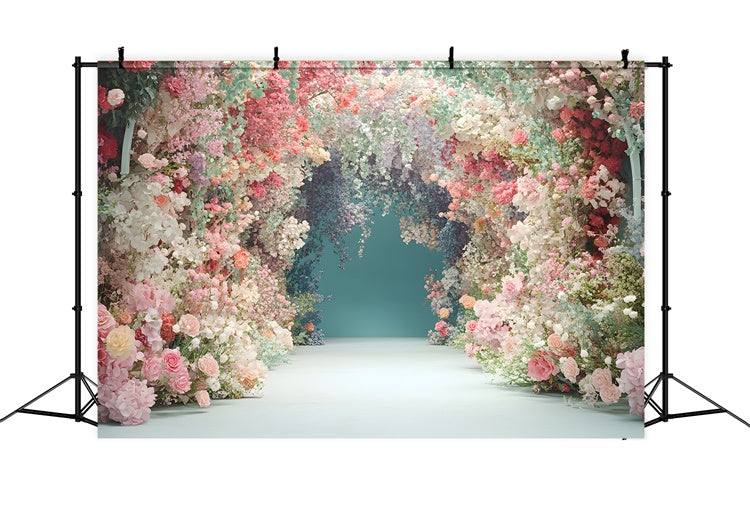 Mother's Day Backdrop Colorful Spring Flower Archway Backdrop UK GQ2-164