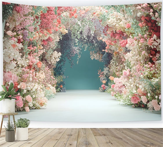 Mother's Day Backdrop Colorful Spring Flower Archway Backdrop UK GQ2-164