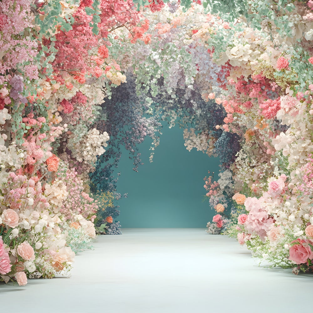 Mother's Day Backdrop Colorful Spring Flower Archway Backdrop UK GQ2-164