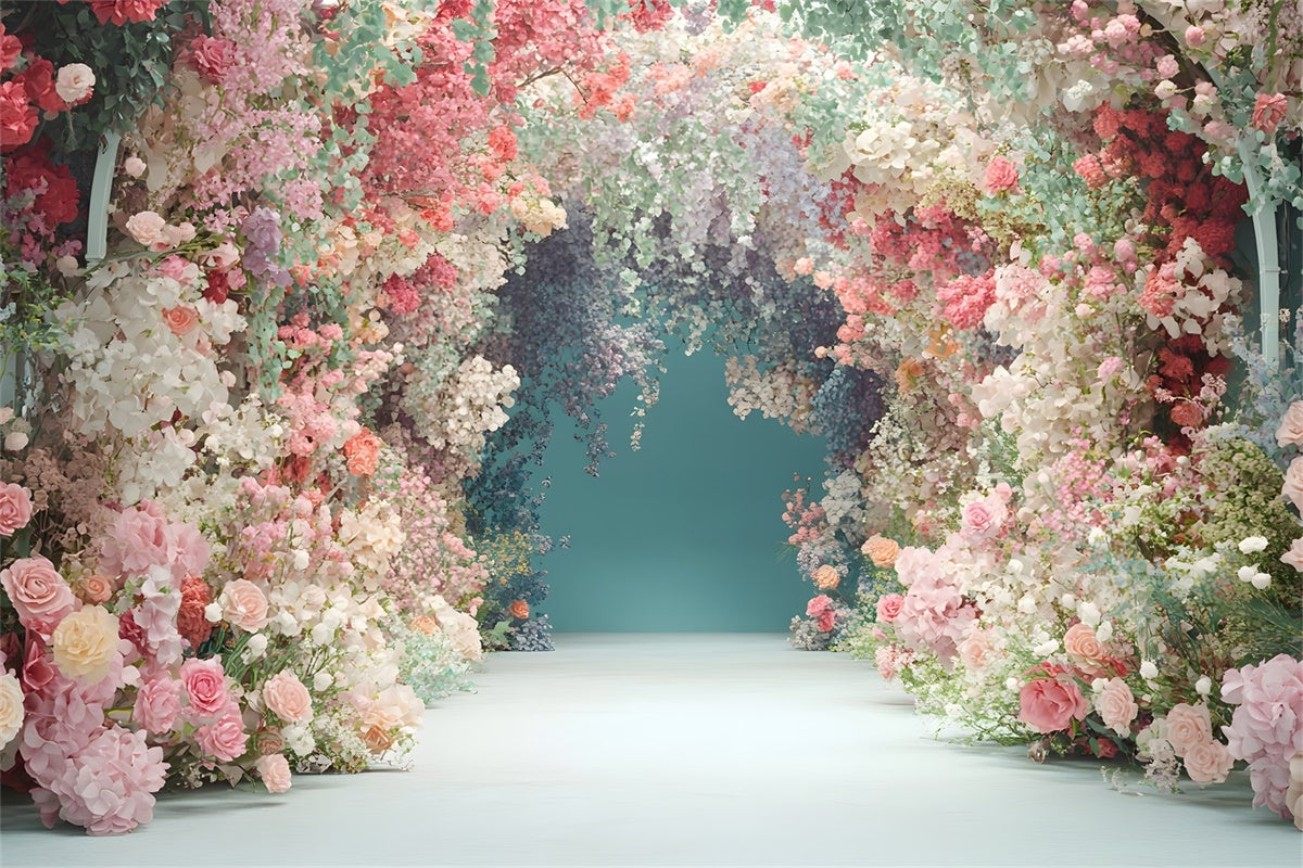 Mother's Day Backdrop Colorful Spring Flower Archway Backdrop UK GQ2-164