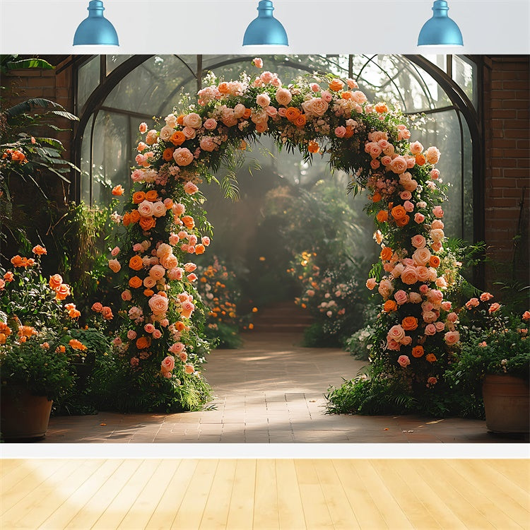 Mother's Day Photo Backdrops Lush Rose Garden Arch Backdrop UK GQ2-166