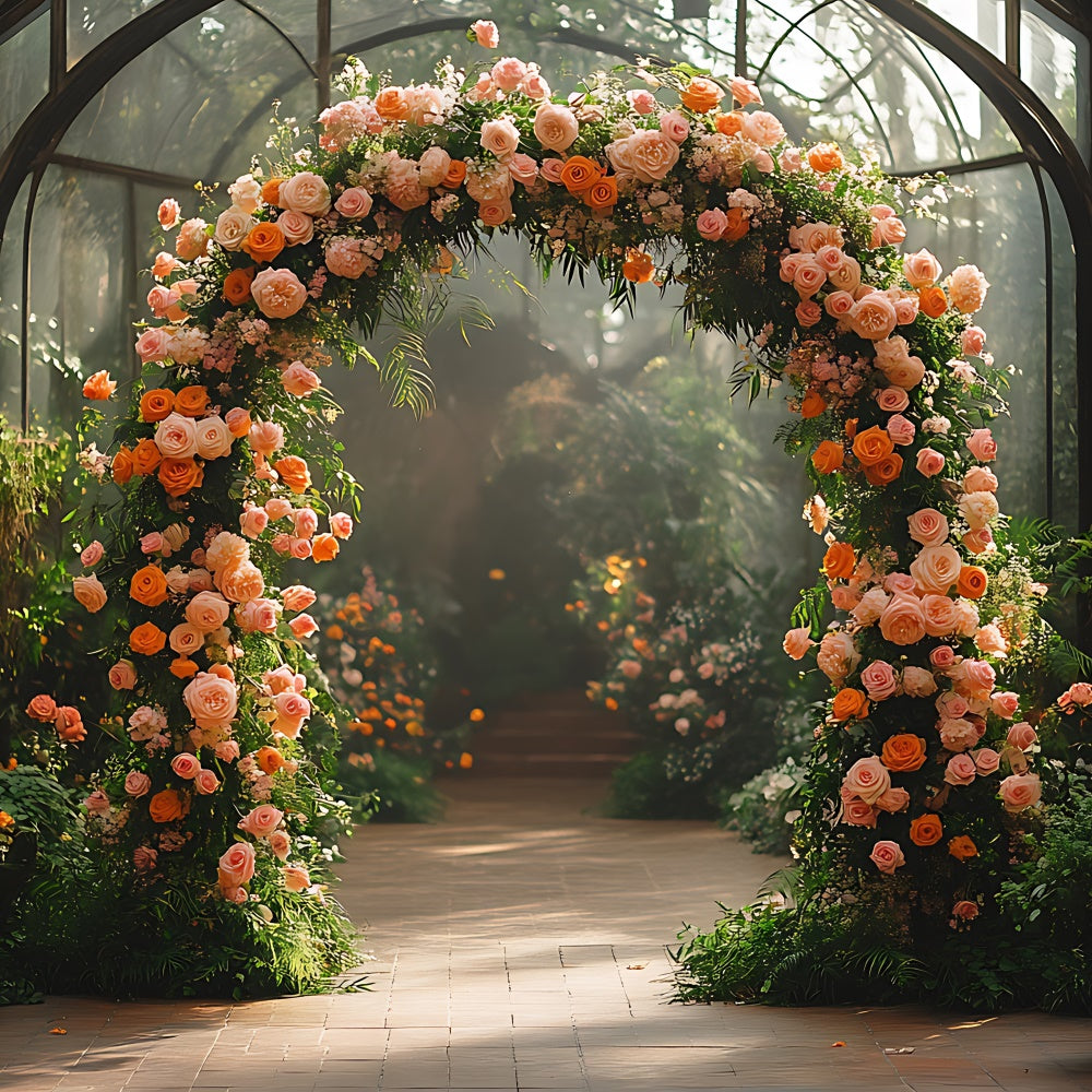 Mother's Day Photo Backdrops Lush Rose Garden Arch Backdrop UK GQ2-166