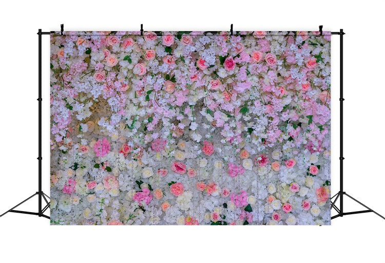 Backdrops For Mother's Day Light Pink Floral Cascade Backdrop UK GQ2-170