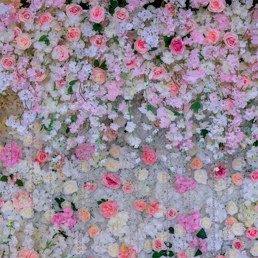 Backdrops For Mother's Day Light Pink Floral Cascade Backdrop UK GQ2-170