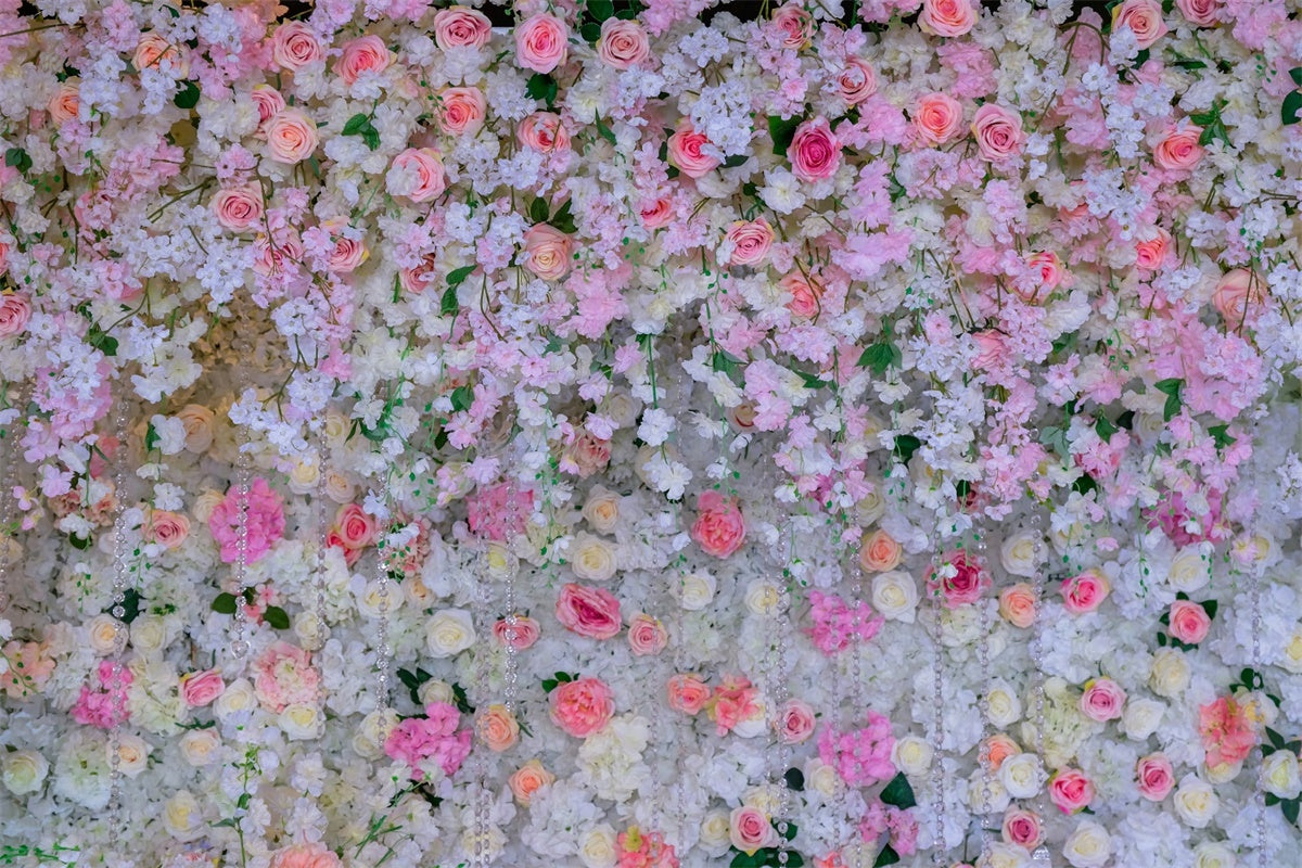 Backdrops For Mother's Day Light Pink Floral Cascade Backdrop UK GQ2-170