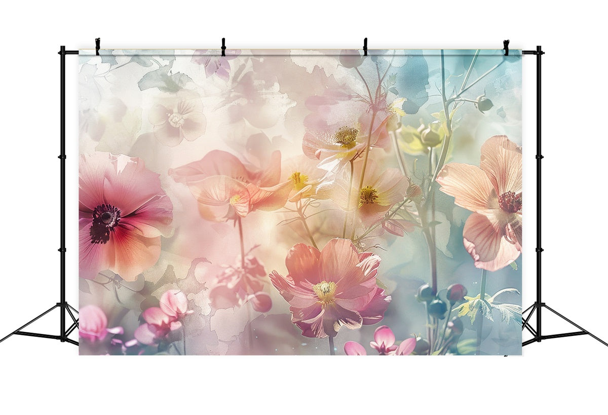 Mothers Day Backdrops Pastel Watercolor Floral Dream Backdrop UK GQ2-173