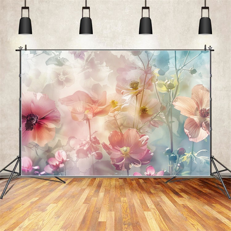 Mothers Day Backdrops Pastel Watercolor Floral Dream Backdrop UK GQ2-173