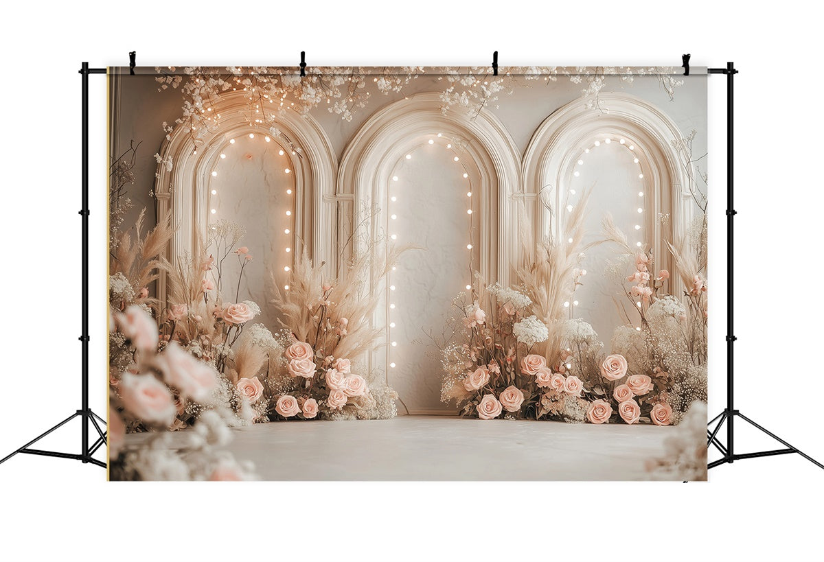 Mother's Day Photo Backdrops Warm Glow Archway Rose Backdrop UK GQ2-182