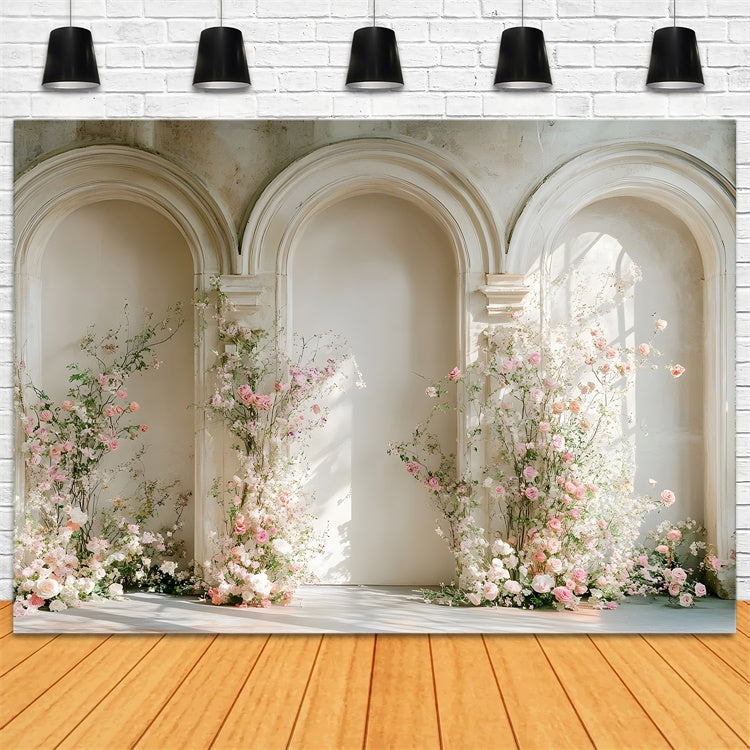 Mothers Day Backdrop Blooming Pink Roses Archway Backdrop UK GQ2-183