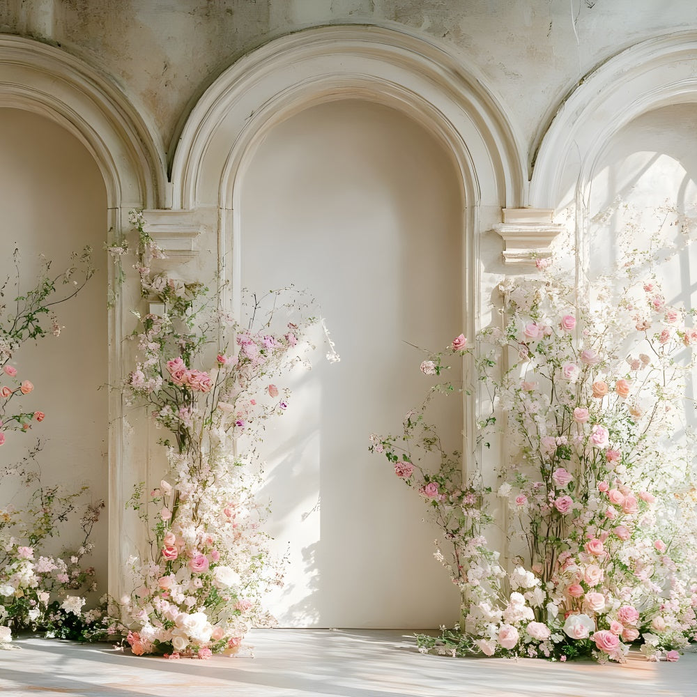 Mothers Day Backdrop Blooming Pink Roses Archway Backdrop UK GQ2-183