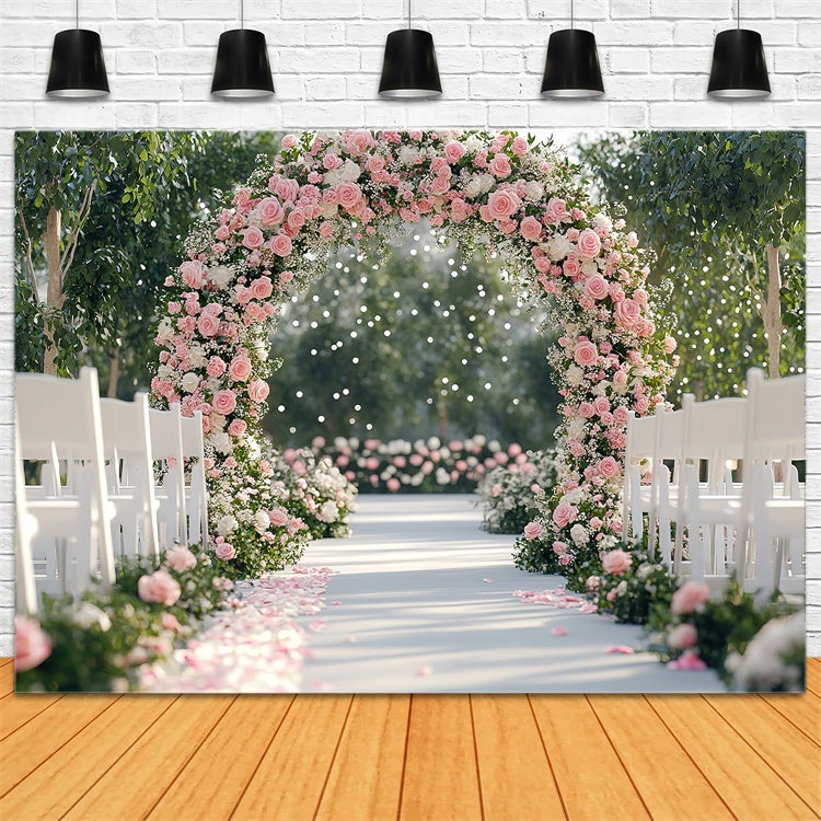 Backdrops For Mother's Day Romantic Pink Rose Archway Backdrop UK GQ2-187