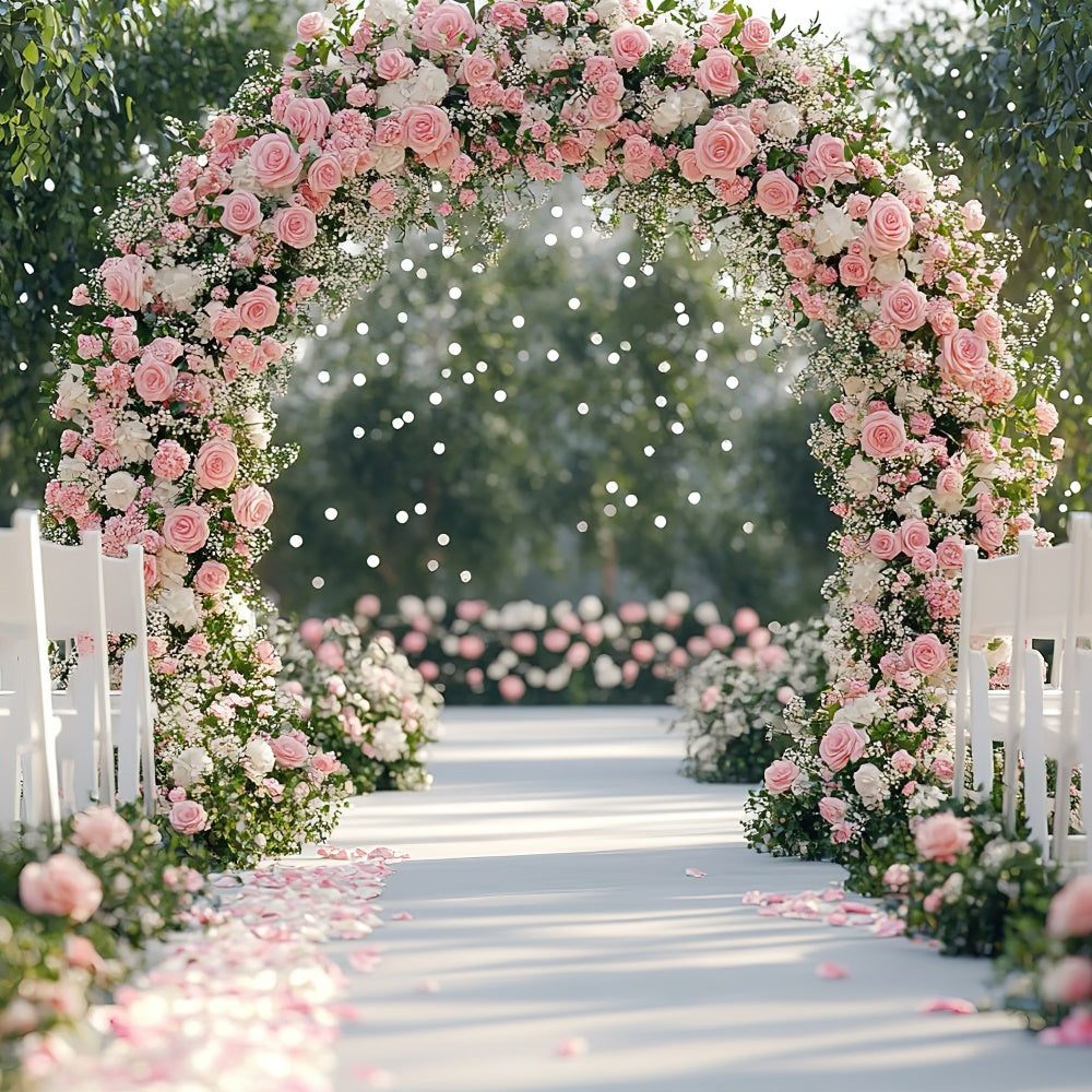 Backdrops For Mother's Day Romantic Pink Rose Archway Backdrop UK GQ2-187