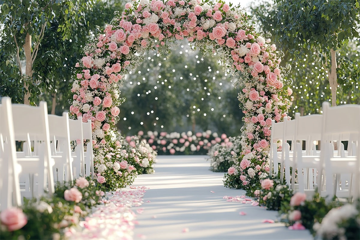 Backdrops For Mother's Day Romantic Pink Rose Archway Backdrop UK GQ2-187