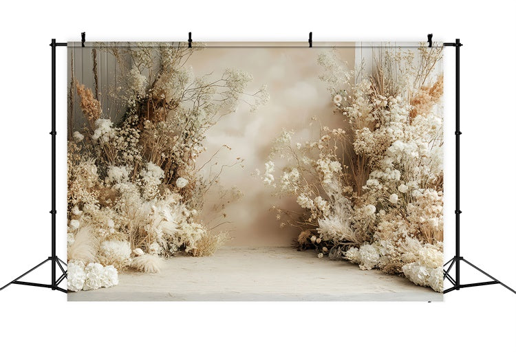 Backdrop Mothers Day Warm Beige Floral Arrangement Backdrop UK GQ2-194