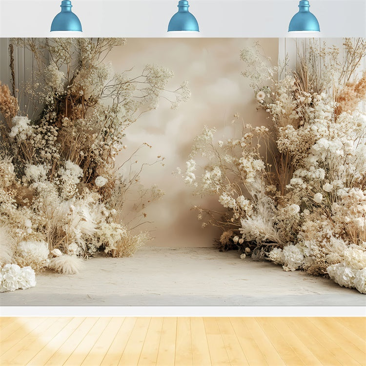 Backdrop Mothers Day Warm Beige Floral Arrangement Backdrop UK GQ2-194