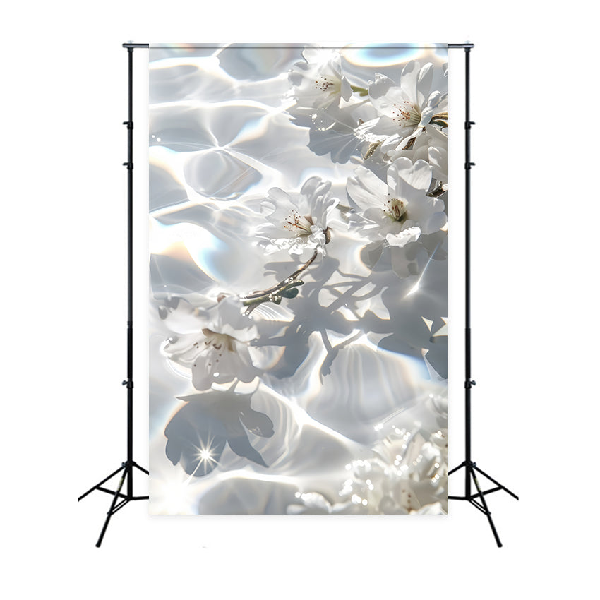 Mothers Day Backdrop Ideas Sparkling Water White Flower Backdrop UK GQ2-197