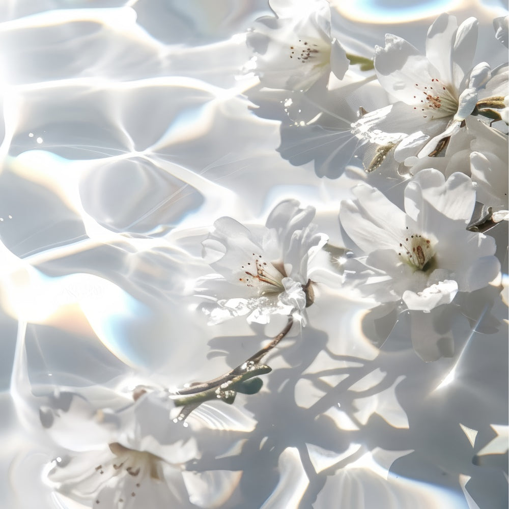 Mothers Day Backdrop Ideas Sparkling Water White Flower Backdrop UK GQ2-197