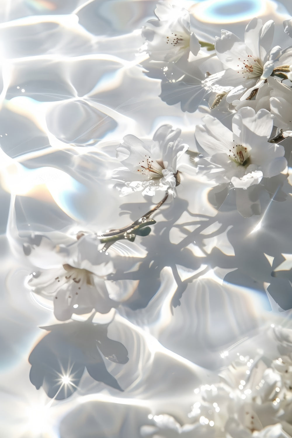 Mothers Day Backdrop Ideas Sparkling Water White Flower Backdrop UK GQ2-197