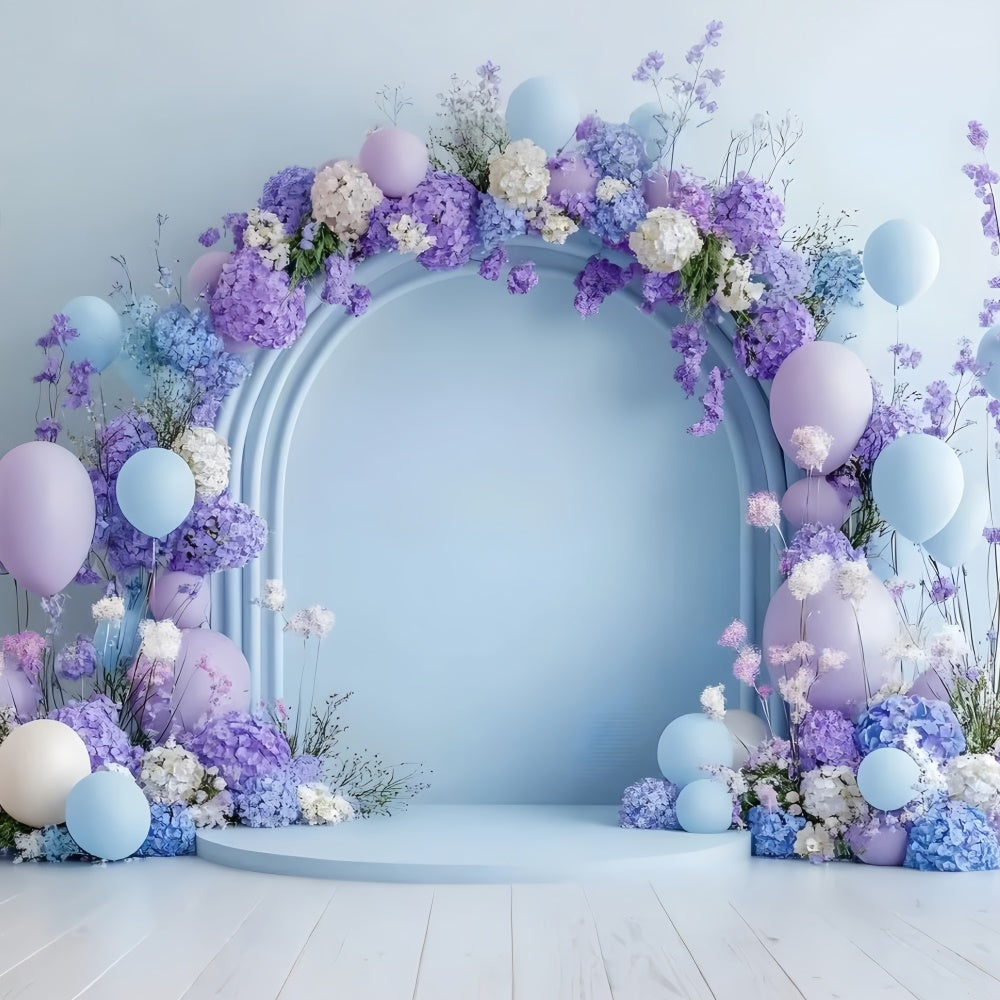 Mothers Day Backdrop Dreamy Lavender Balloon Floral Backdrop UK GQ2-198