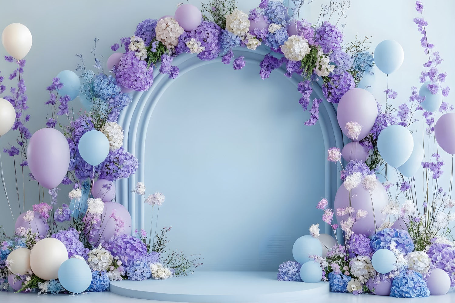 Mothers Day Backdrop Dreamy Lavender Balloon Floral Backdrop UK GQ2-198