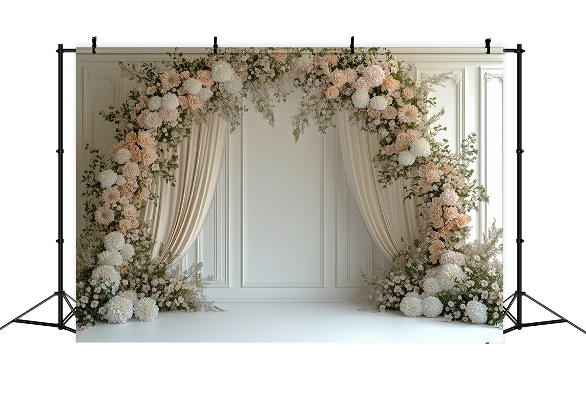 Mothers Day Photo Backdrop Creamy Rose Elegant Arch Backdrop UK GQ2-199