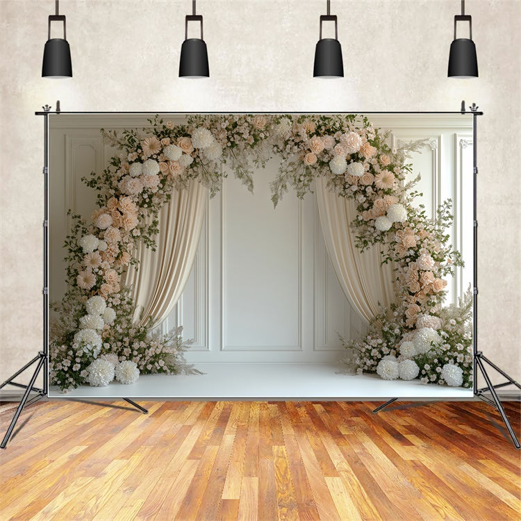 Mothers Day Photo Backdrop Creamy Rose Elegant Arch Backdrop UK GQ2-199