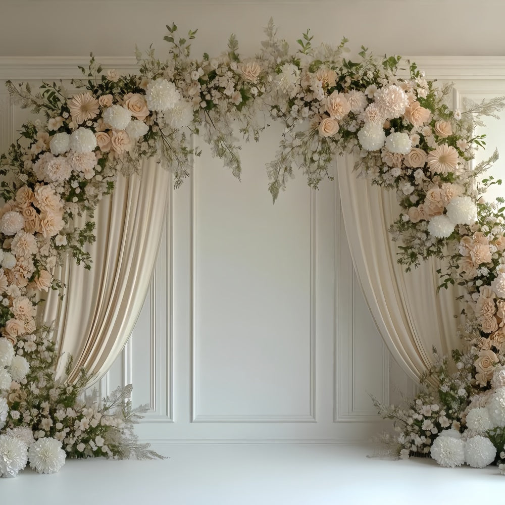 Mothers Day Photo Backdrop Creamy Rose Elegant Arch Backdrop UK GQ2-199