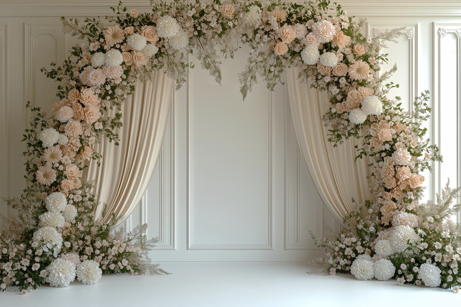 Mothers Day Photo Backdrop Creamy Rose Elegant Arch Backdrop UK GQ2-199