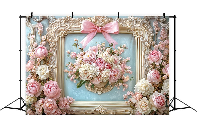 Mothers Day Backdrops Elegant Floral Framed Bouquet Backdrop UK GQ2-202