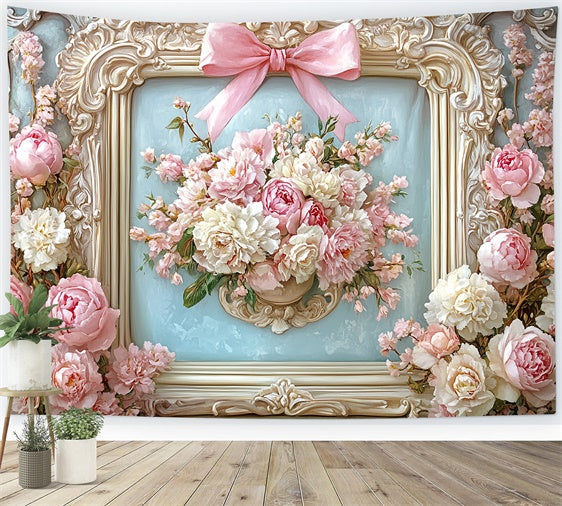 Mothers Day Backdrops Elegant Floral Framed Bouquet Backdrop UK GQ2-202