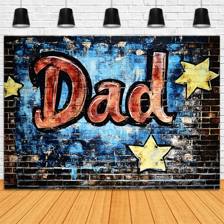 Father's Day Backdrop Graffiti Dad Starry Wall Backdrop UK GQ2-206