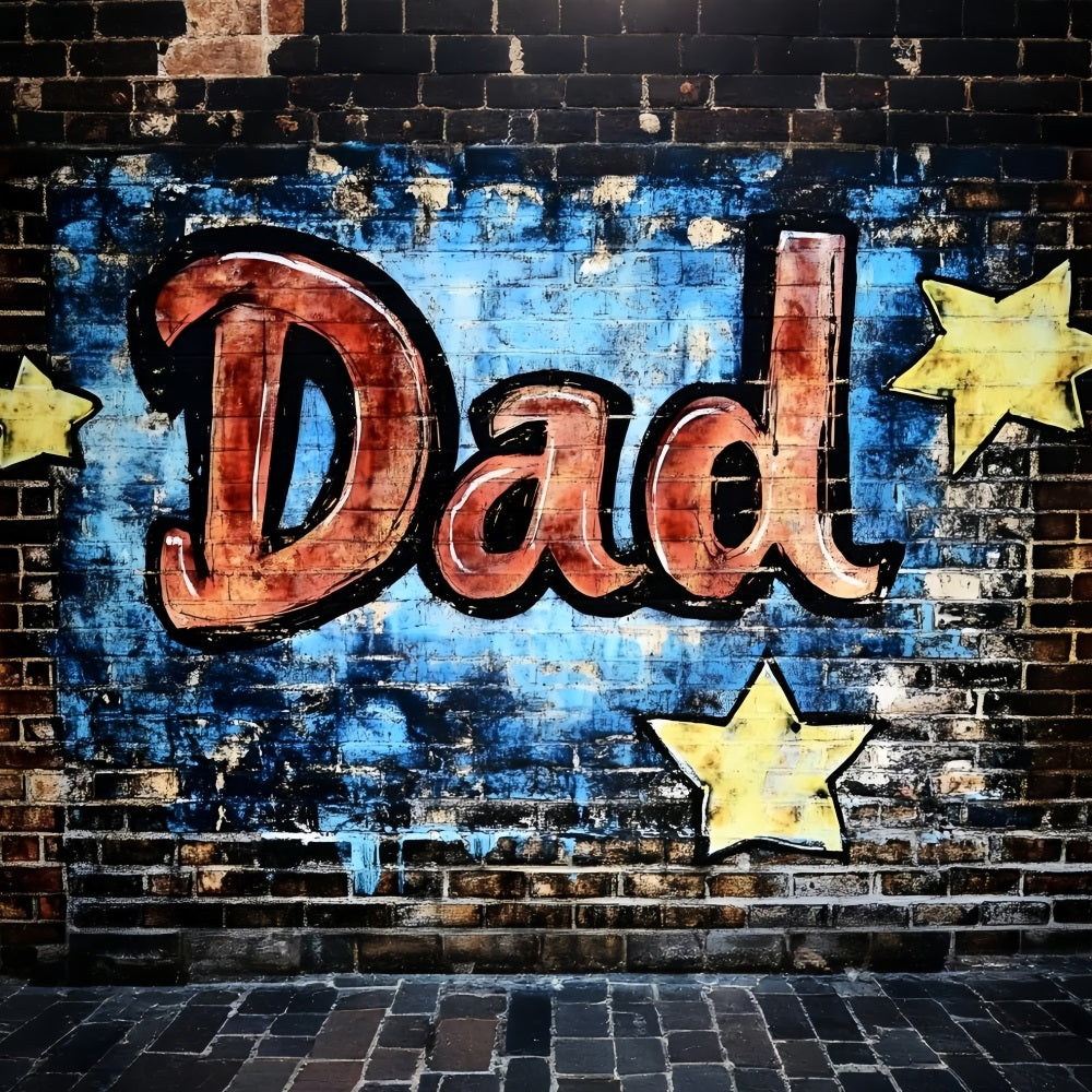 Father's Day Backdrop Graffiti Dad Starry Wall Backdrop UK GQ2-206